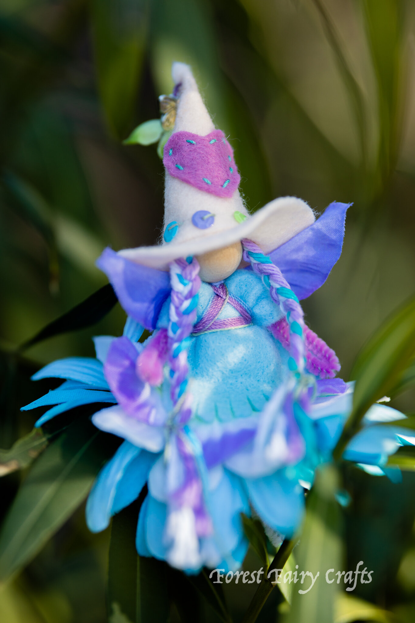 Fairy witch | Directions are in the Forest Fairy Crafts book by Lenka Vodicka-Paredes and Asia Currie | Bendy dolls for children | Waldorf and natural crafts teaching sewing and handwork