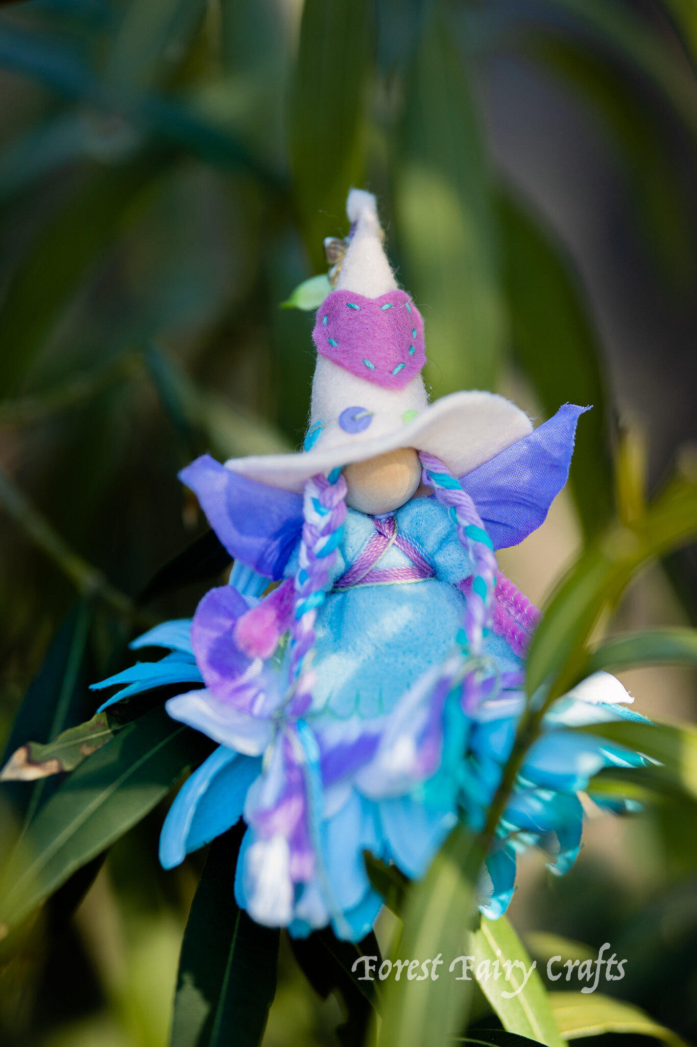 Fairy witch | Directions are in the Forest Fairy Crafts book by Lenka Vodicka-Paredes and Asia Currie | Bendy dolls for children | Waldorf and natural crafts teaching sewing and handwork