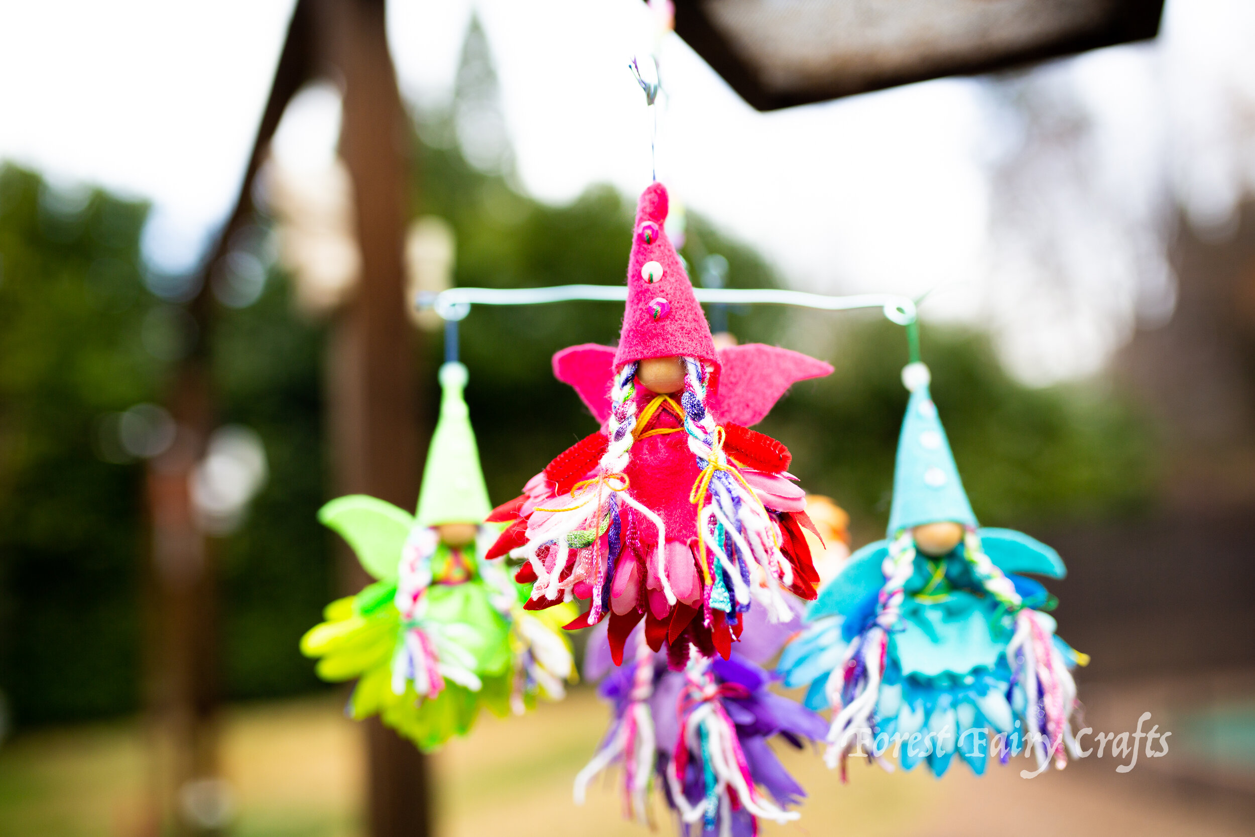 Rainbow Fairy Mobile by Lenka Vodicka of Forest Fairy Crafts