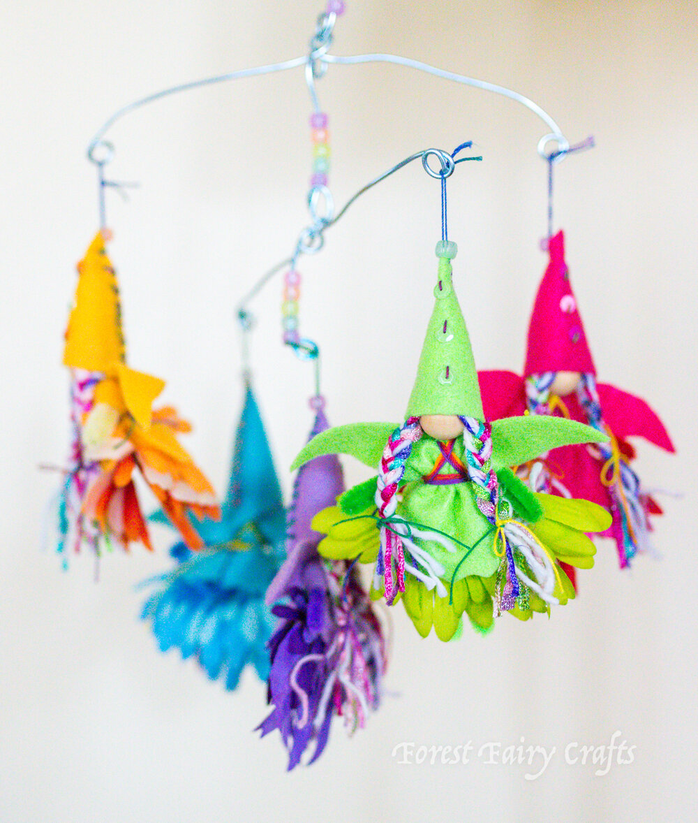 Rainbow Fairy Mobile by Lenka Vodicka of Forest Fairy Crafts