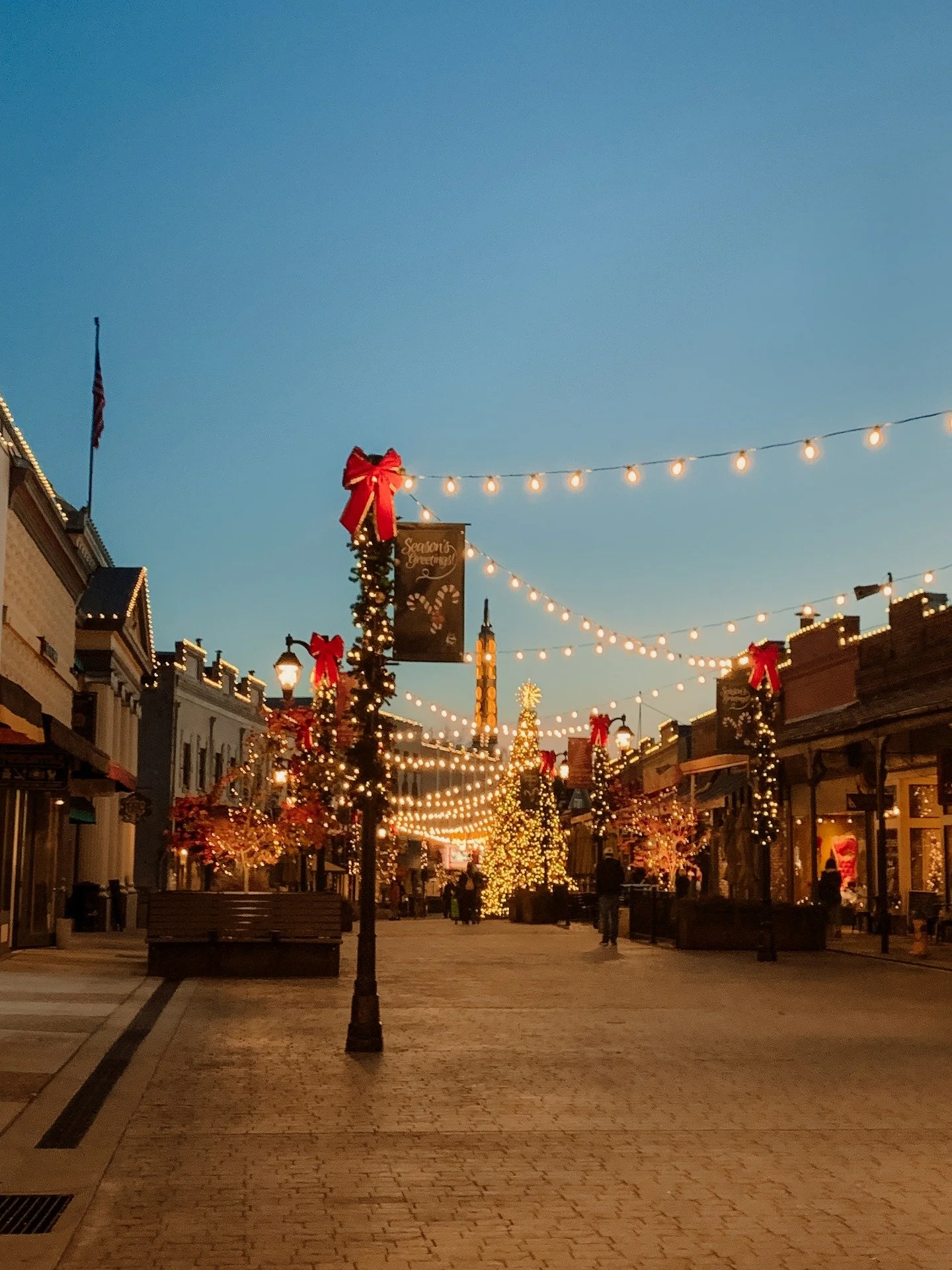Blue hour in Grass Valley, our little Hallmark Town, before the season was busy busy busy. Blue hour is the time after the sun sets, yet it's not dark yet. Lovely for lights with scenery. It's the breath between day and night. In that soft glow, the 