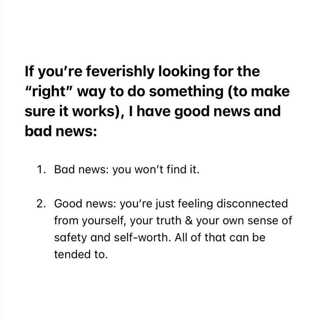 When we&rsquo;re trying to outsource the &ldquo;right&rdquo; answers (not trusting our own thoughts, not trusting our own opinions, feverishly devouring other people&rsquo;s content), it&rsquo;s often just an indication that we&rsquo;re disconnected 