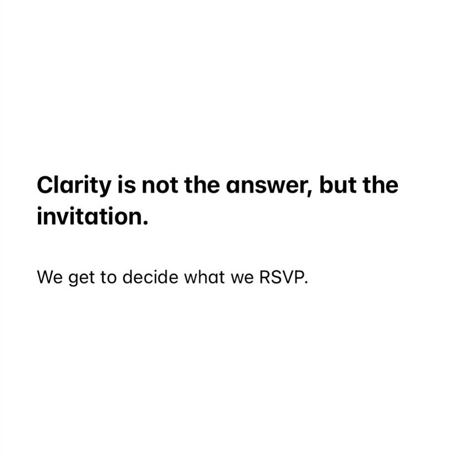 I&rsquo;ve been having quite a few conversations lately about clarity with my clients, and that sentence came out in one of them. ⁣
⁣
This idea of clarity is this ever-elusive thing that we so deeply seek because we think that once we get it, the clo
