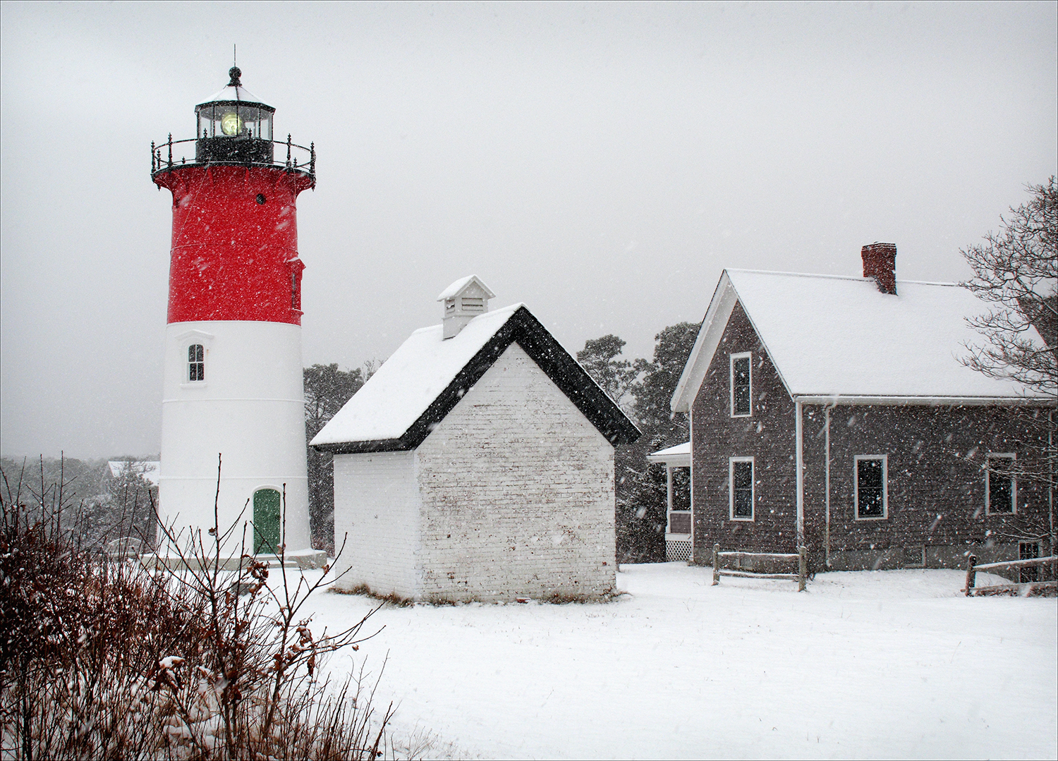 Nauset Light In Snow