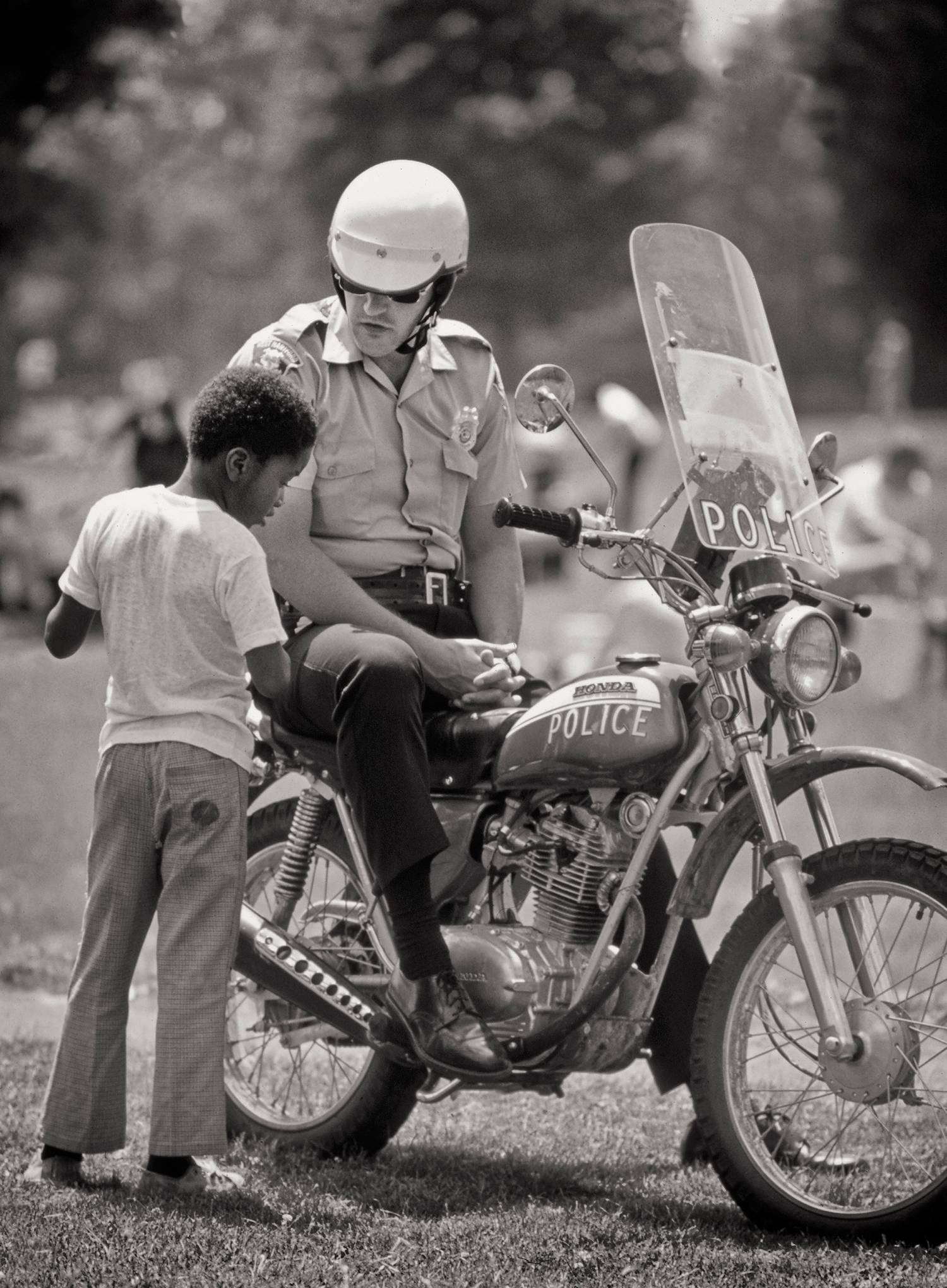 Boy With Cop, Hartford, CT, 1969