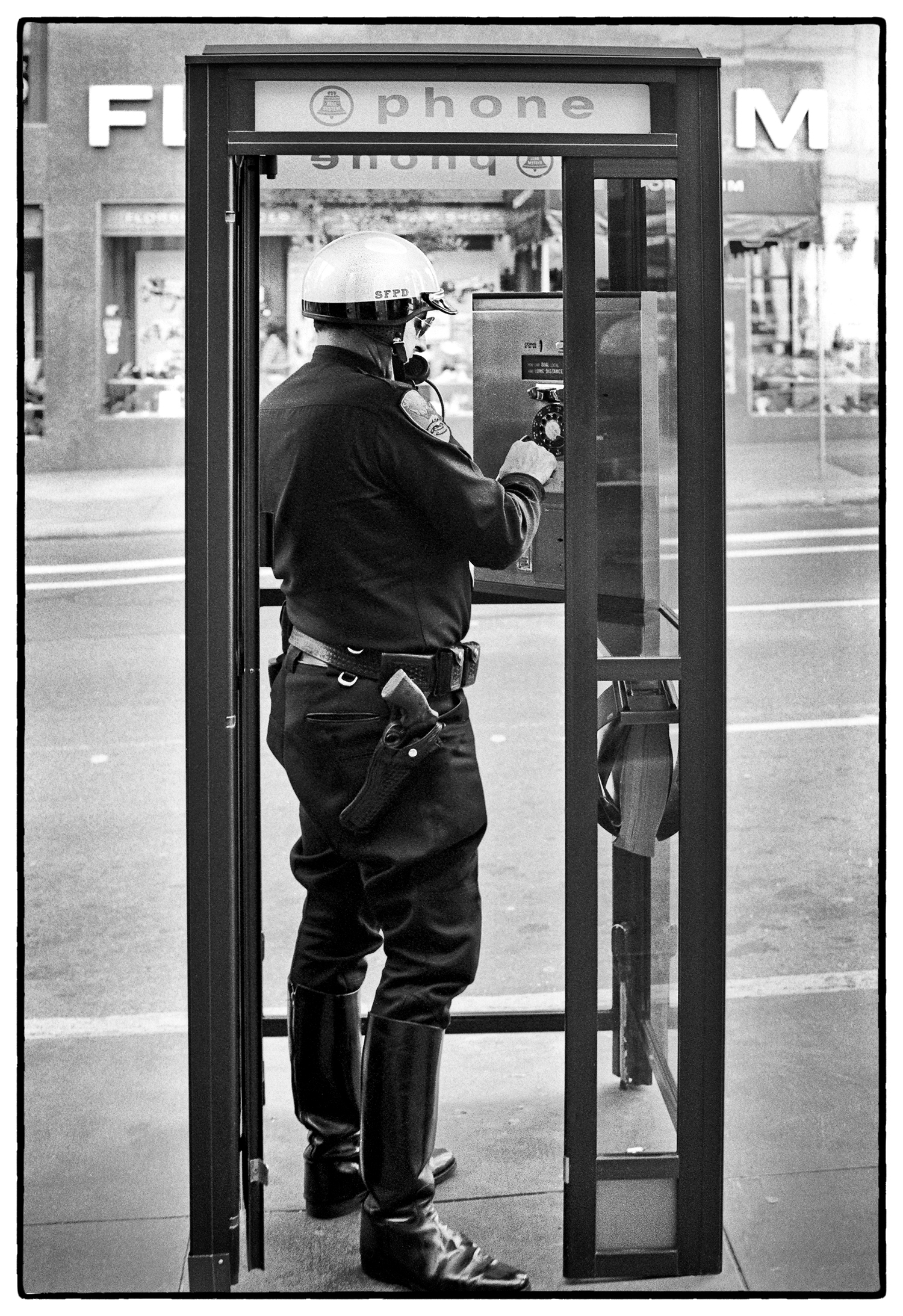 Cop In Phone Booth, San Francisco, 1972