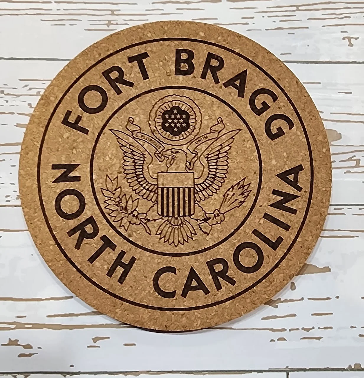 Fort Bragg Cork Coaster with Seal