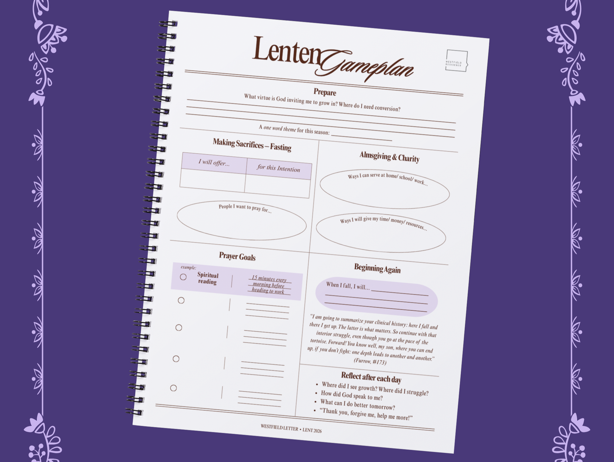 The Lenten Gameplan Worksheet