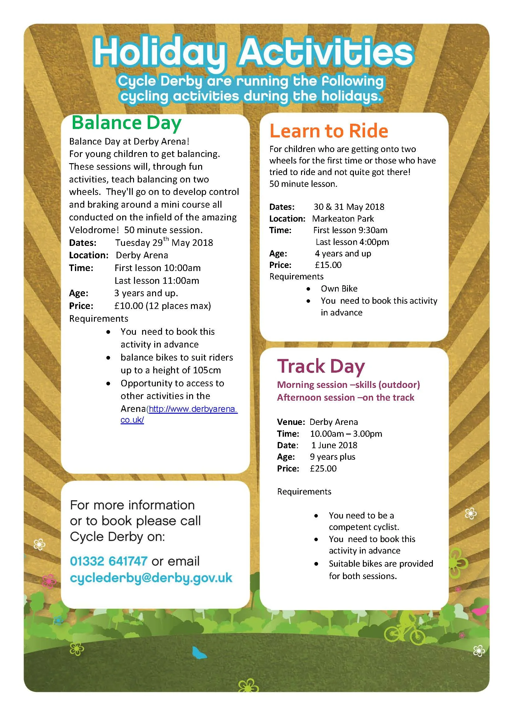 Cycling Activities for the Bank Holiday Weekend!