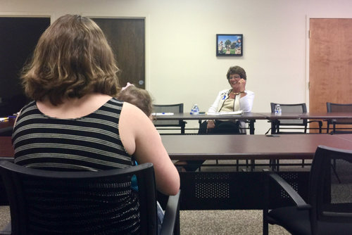 Congresswoman Walorski speaks with a mother who receives services from Family & Children's Center in St. Joseph County.