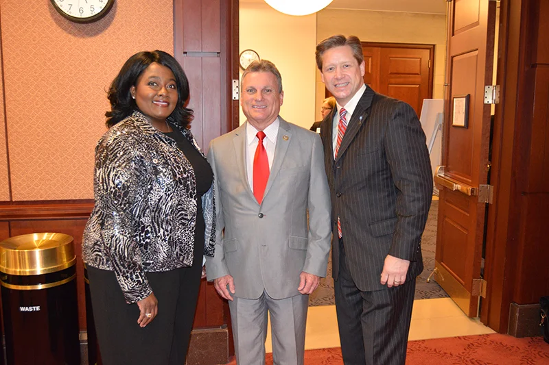 Rep. Carter (middle) alongside Prevent Child Abuse America CEO Dan Duffy (left) and HIPPY Executive Director Stacy Croom-Raley
