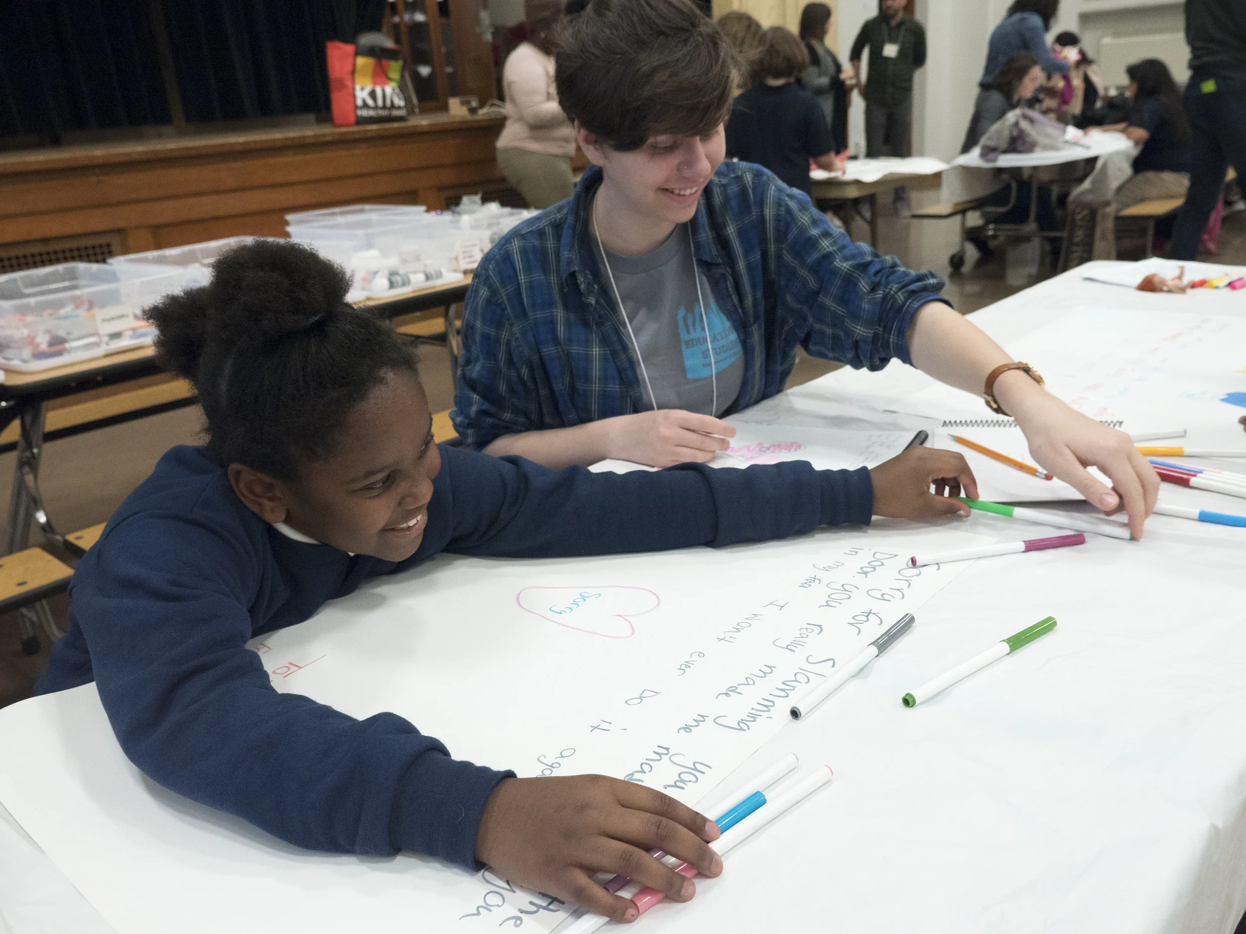  12/2107-Minneapolis, St. Paul, MN - Art Buddies. Kids make costumes with materials from bins of crafts.  