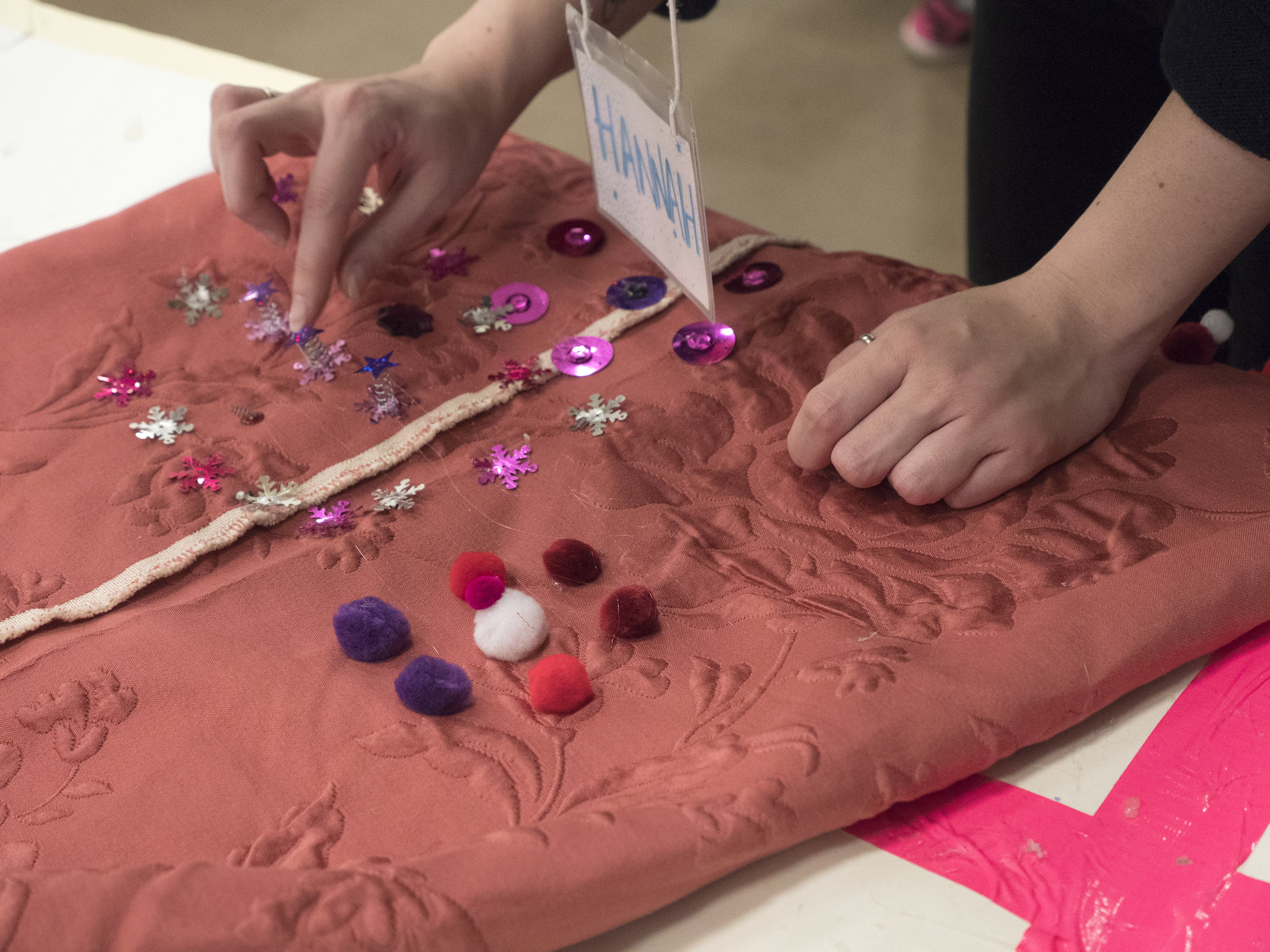  12/2107-Minneapolis, St. Paul, MN - Art Buddies. Kids make costumes with materials from bins of crafts.  