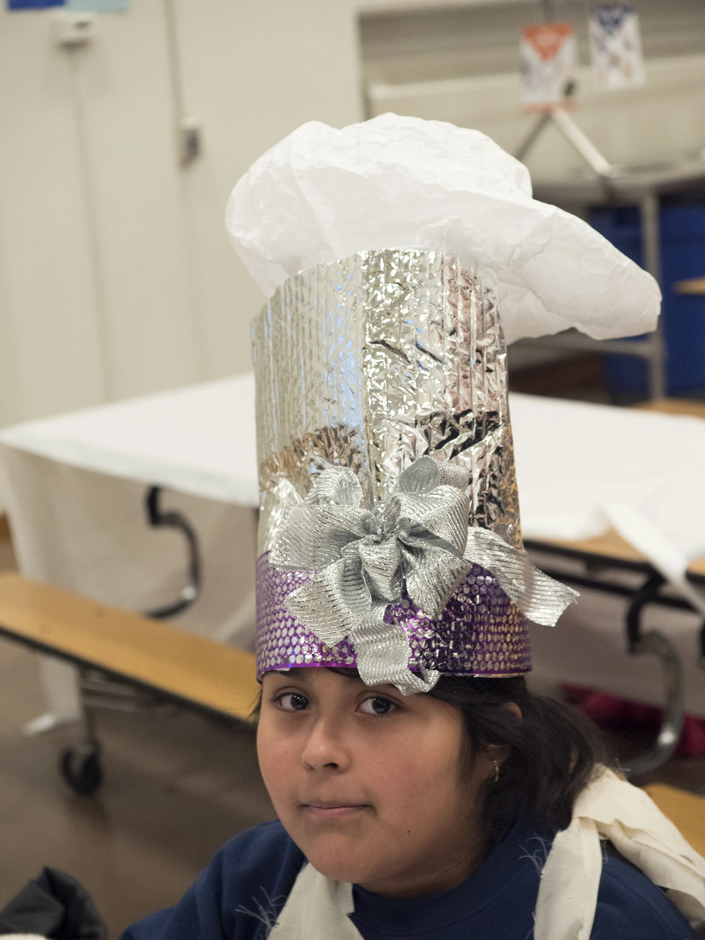  12/2107-Minneapolis, St. Paul, MN - Art Buddies. Kids make costumes with materials from bins of crafts.  