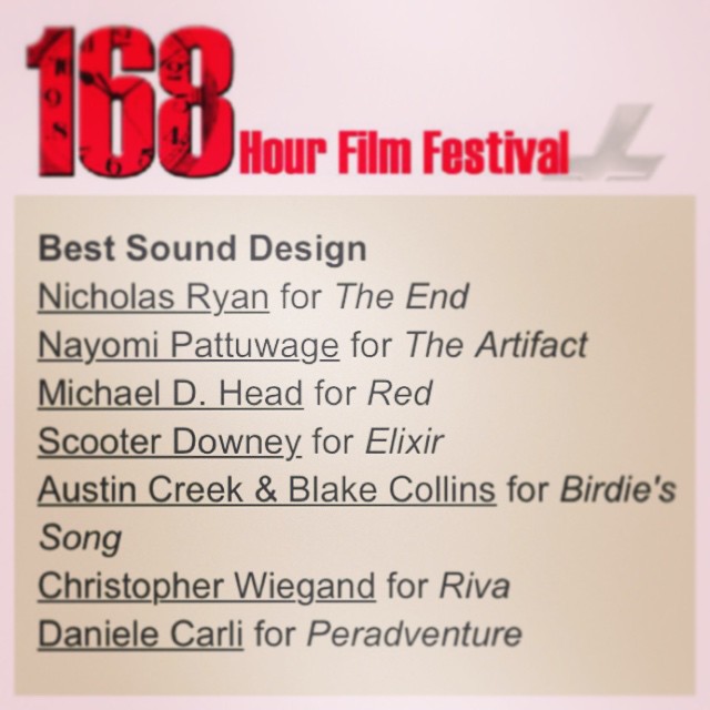 So this happened today. #The[POST]Office is nominated for Best Sound Design for #BirdiesSong #168fifestival #wedosoundtoyou
