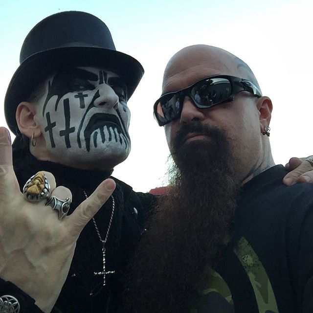 Kerry King and King Diamond before the show in Houston.  #repentless