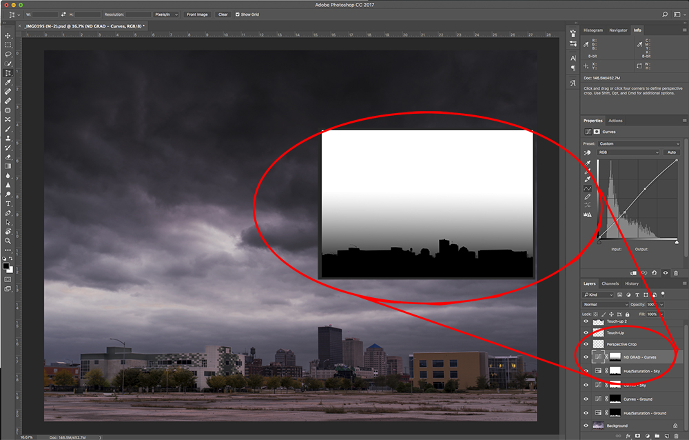 Simulating a Graduated Neutral Density Filter Using a PS Adjustment Layer