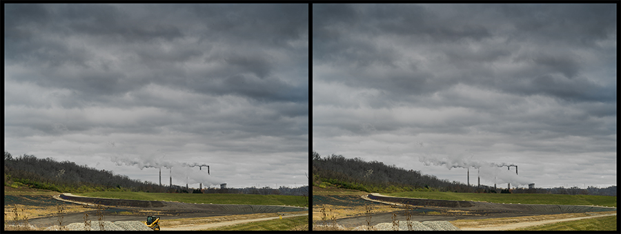 Image with Saturation Layer (Left), Image after Touch-Up Work (Right)