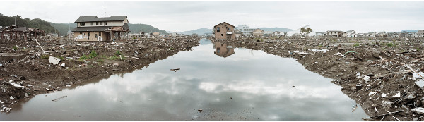 Image 12 in the Silent Existence series, taken of the aftermath of the 2011 Japanese Earthquake and Tsunami, in city of Ishinomaki. Hyakutake presents the images as a ‘new page in Japanese postwar history’.