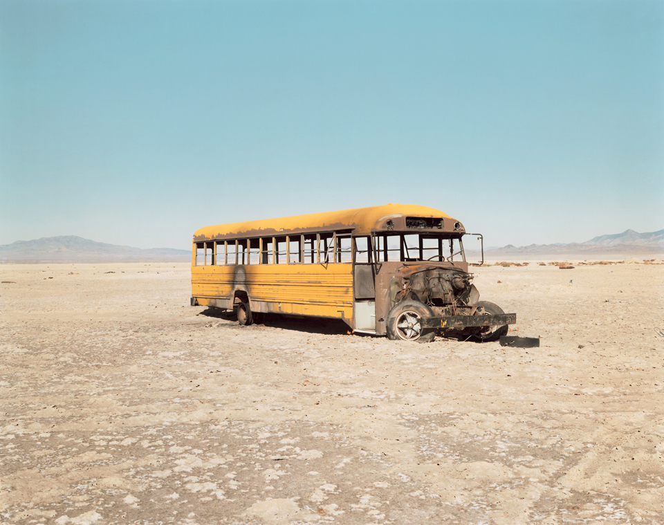 Richard Misrach, Personnel Carrier Pained to Simulate School Bus , 1986 [2