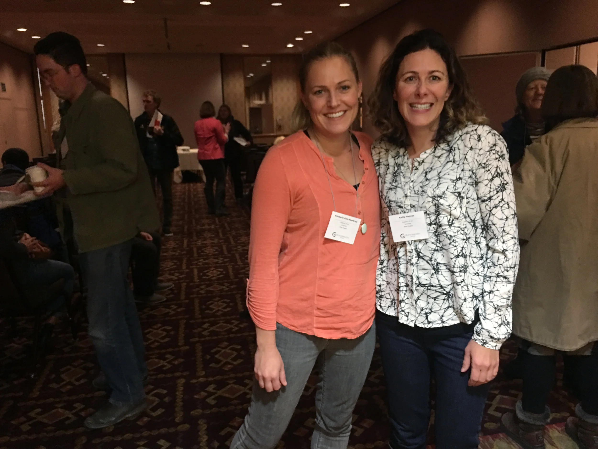 Full-Time Faculty Kim Mowbray (left) and Katty Hoover (right) at Tahoe CoLab, the conference for West and Southwest Chapters.