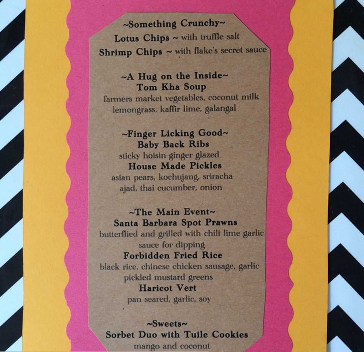 The Menu!!!
