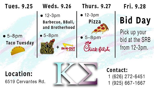 It’s the time we’ve all been waiting for, Rush Week is here! Are you the kind of man that wants to leave his mark on Isla Vista, that wants to make the most of his college experience, that won’t settle for anything less than greatness? Then we want to see you tonight at 5pm in IV Theater. We can’t wait to open up our brand new house to you and show you what Kappa Sigma is all about. Stay tuned for more rush info throughout the week and feel free to DM us with any questions!