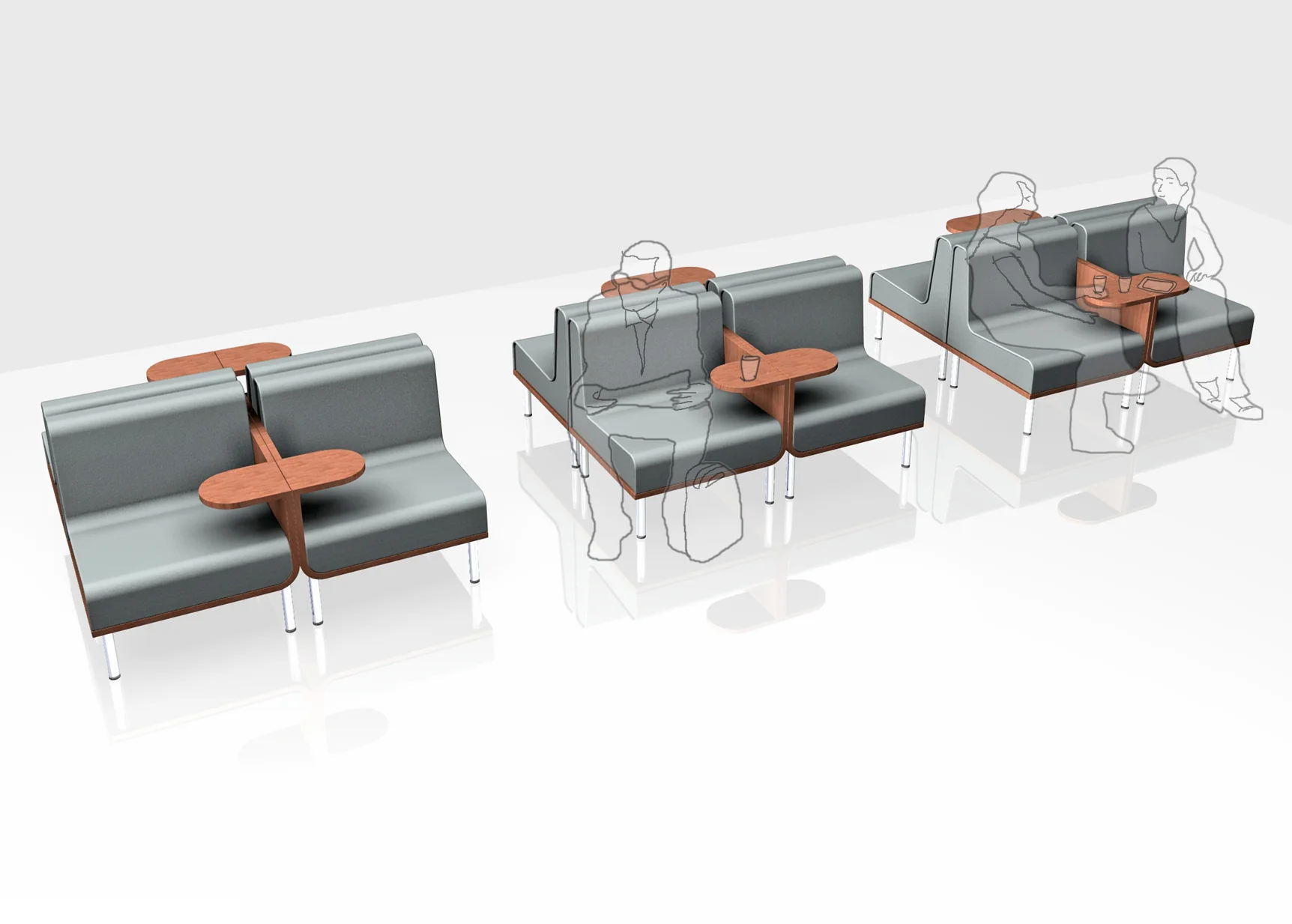 Group multiple clusters of Jot seats for large areas.