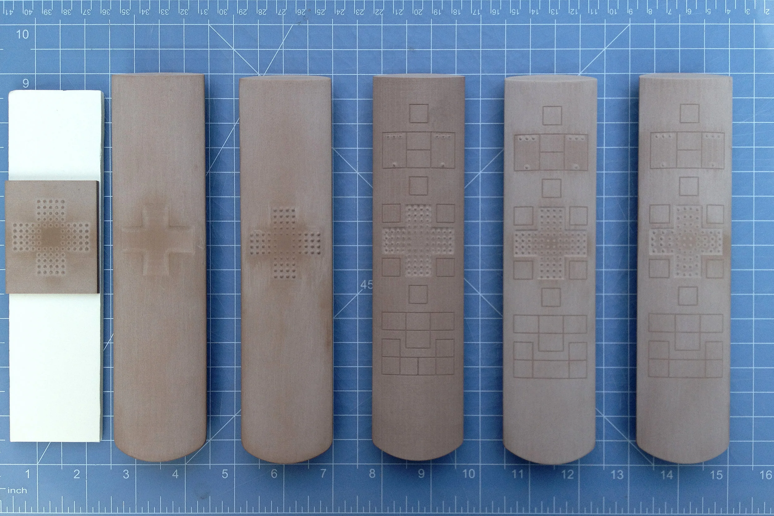 Full size form and touch area prototypes.