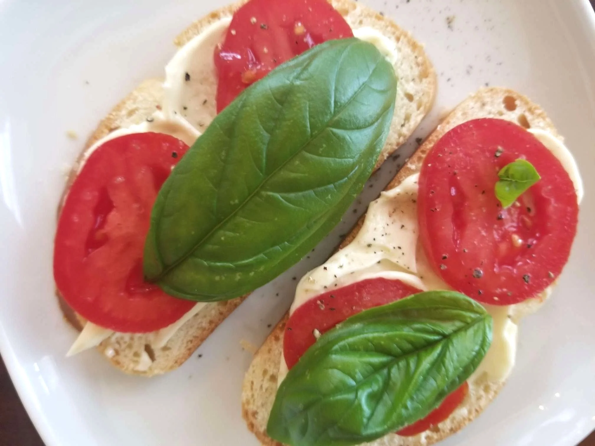 Challah Bread with Mayo, Tomato, and Fresh Basil