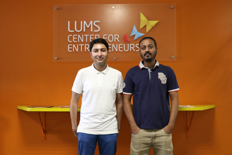 Pictured: Babar and Omar at the LUMS Center for Entrepreneurship where Counsell is currently incubated.