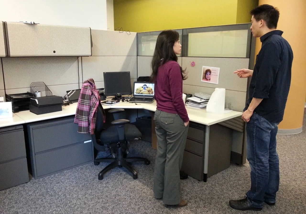  Interviewing a target end user at her office. 