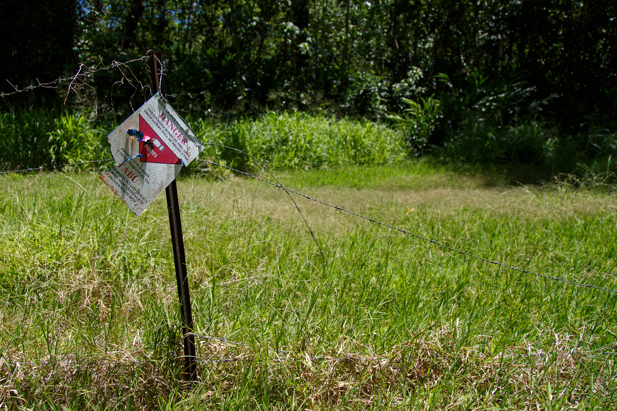  The fence around the perimeter of Hell’s Point is often disregarded by locals who have come to see this area as being for their own commercial uses. Every morning, the Royal Islander Police Force Explosives team find fresh diggings where people have