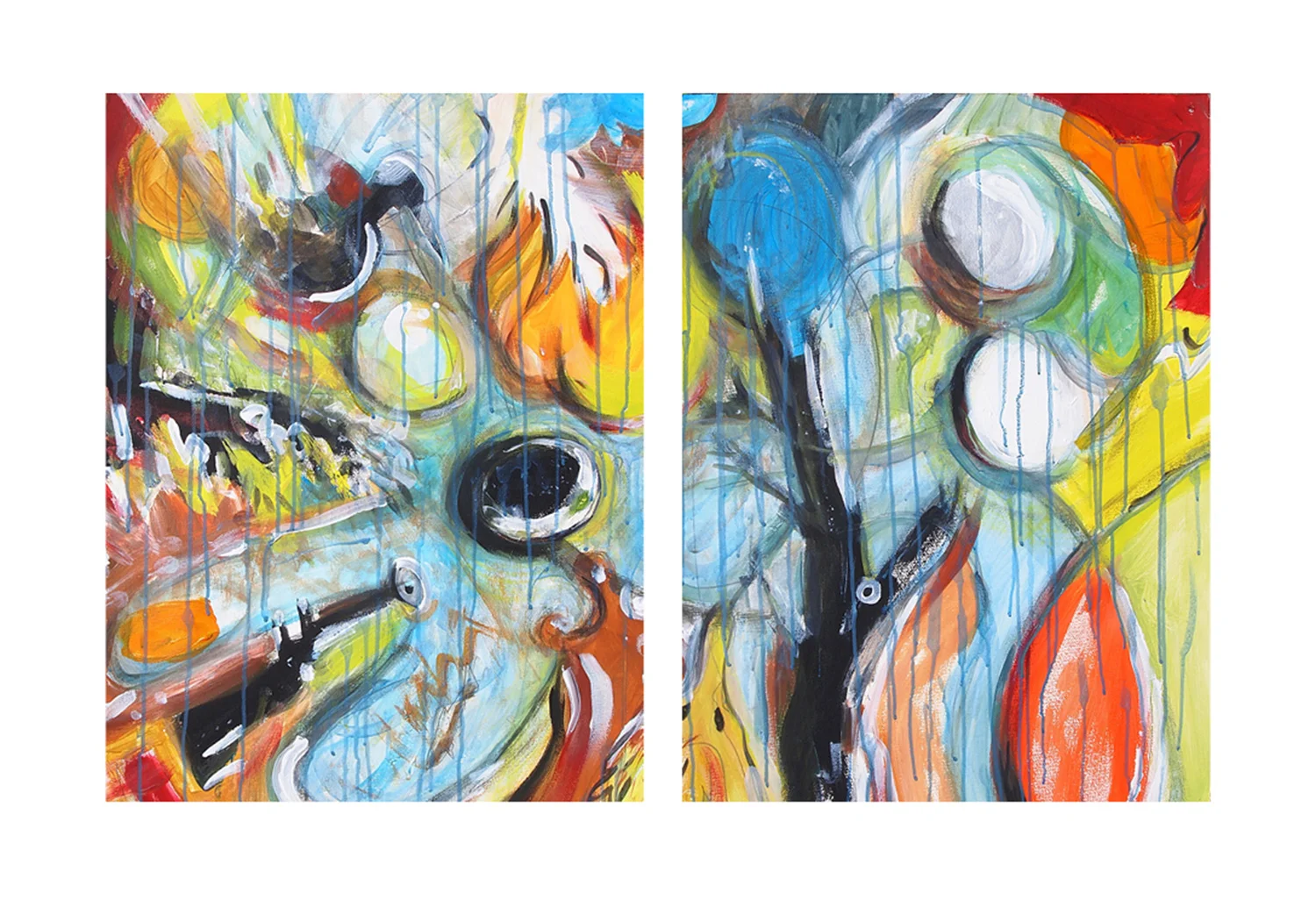 A Duck and A Hunter Walk Into A Clearing... (diptych)
