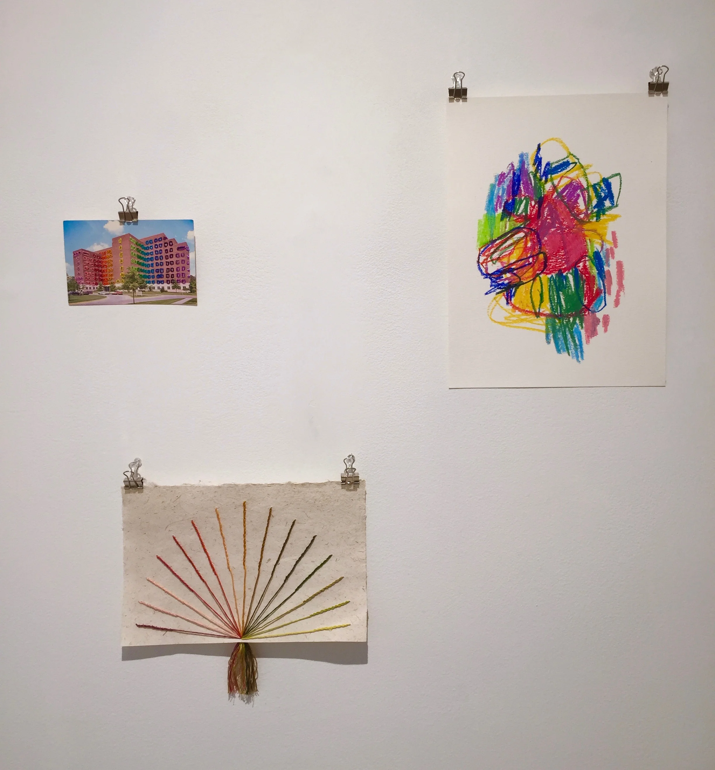 (left to right) Emily DiLecce: Brighter Days, Olivia Neal: Bundled Joy and Patti Agapi: Spring Scribble I