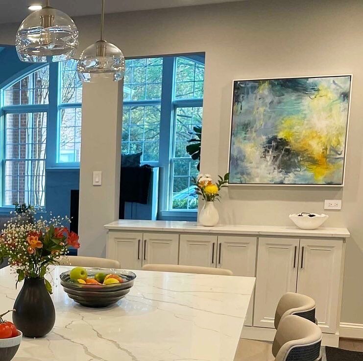 &ldquo;Pillow Talk&rdquo; crossed the border and arrived at this gorgeous space a few months back. I was thrilled when it&rsquo;s new owner tracked me down on IG to send along this pic. She chose a crisp white floater frame to set off the piece and a