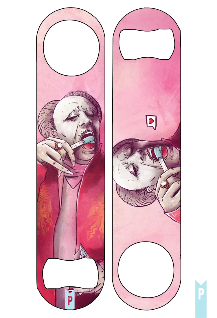 Dracula Enjoys a Fun Dip Bottle Opener