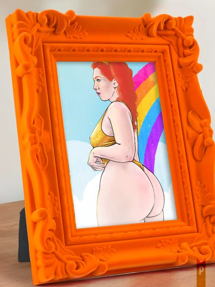 Rainbow Connection Flocked Frame