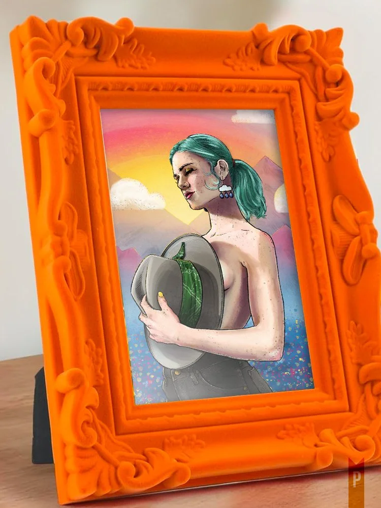 Misted Mountains Flocked Frame