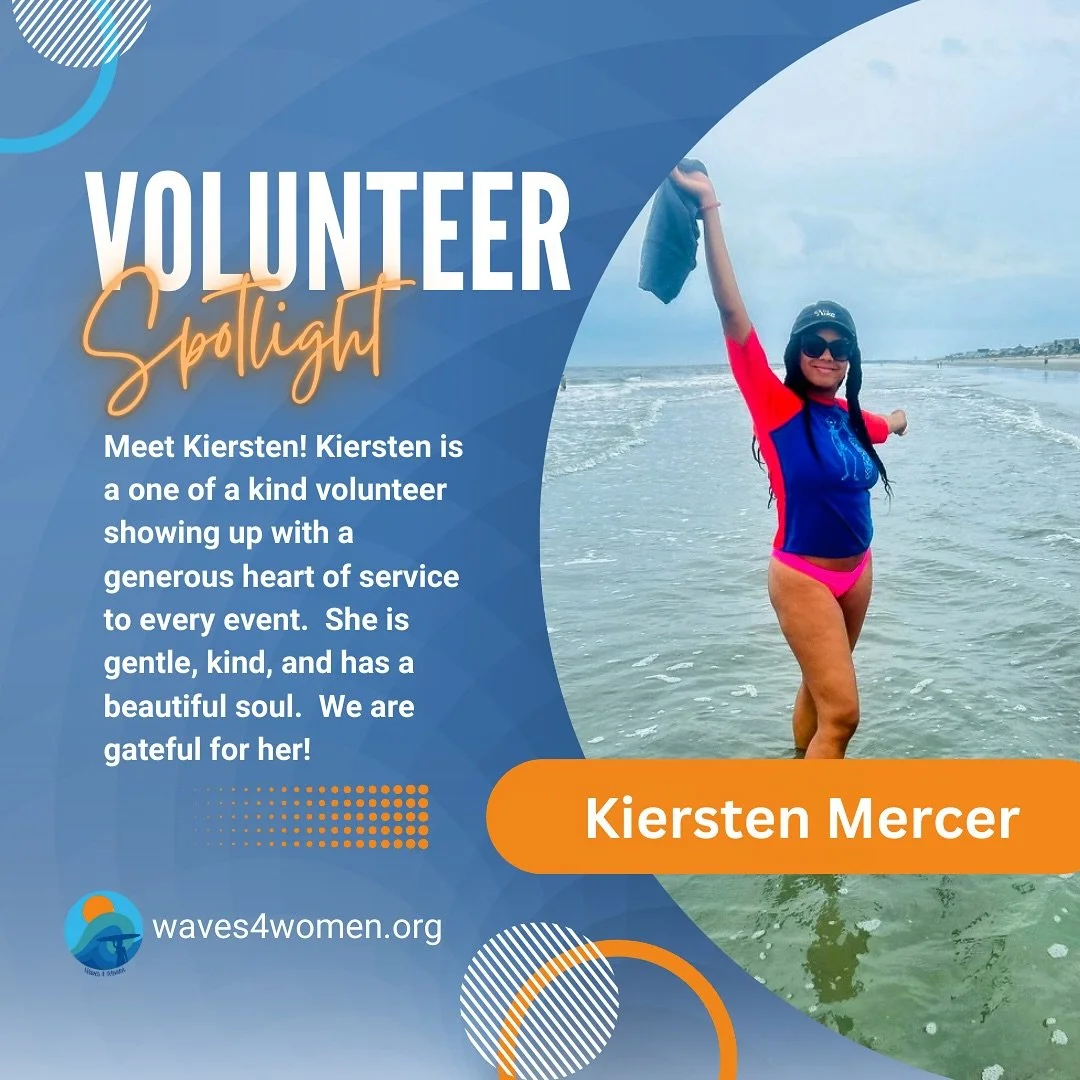 ⭐️ Saturday Spotlight ⭐️

Meet Kiersten! 

🧡 Kiersten is a Waves 4 Women warrior showing up to more clinics and events, than we can count! 

She is a dog Mama to a 16 year-old senior pup, Pepper and loves her family, who she visits often in New York