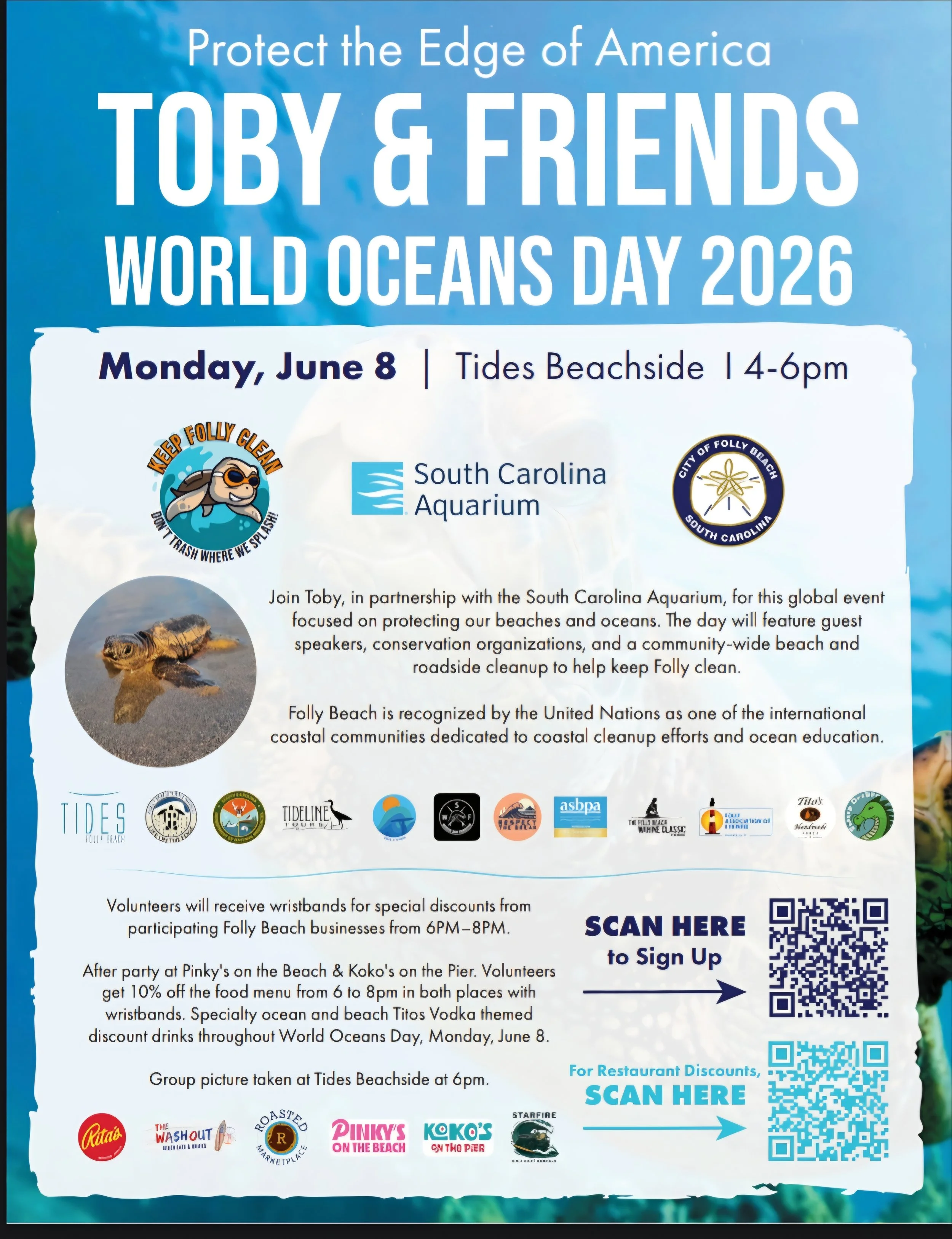 June 8 World Oceans Day Beach Sweep, 4-6pm