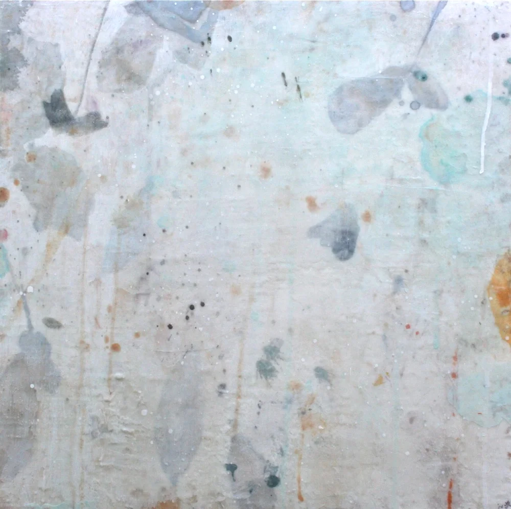 summer veil I- sold mixed media / panel 18 x 18 x 2