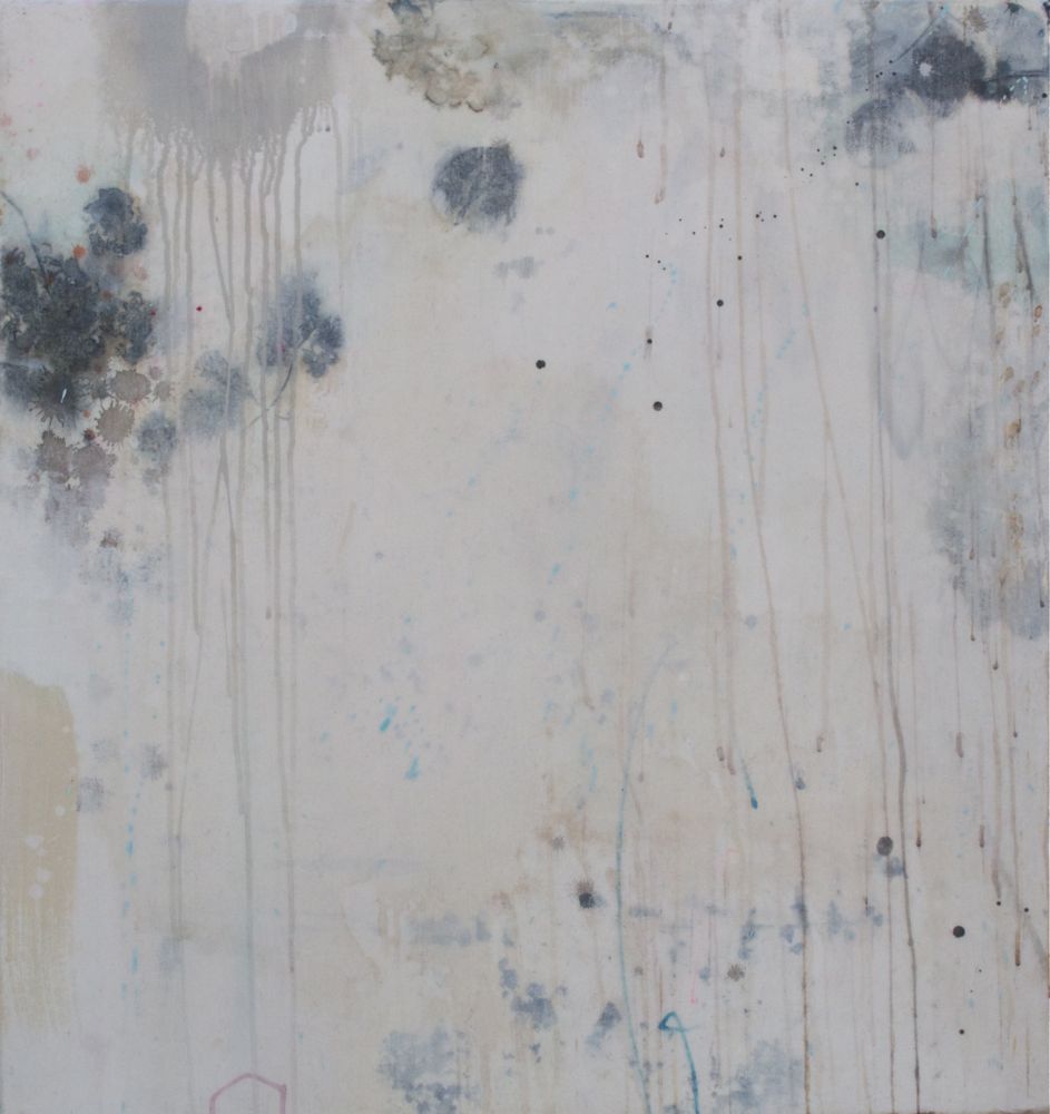indigo I mixed media / paper / panel 32 x 30 x 2