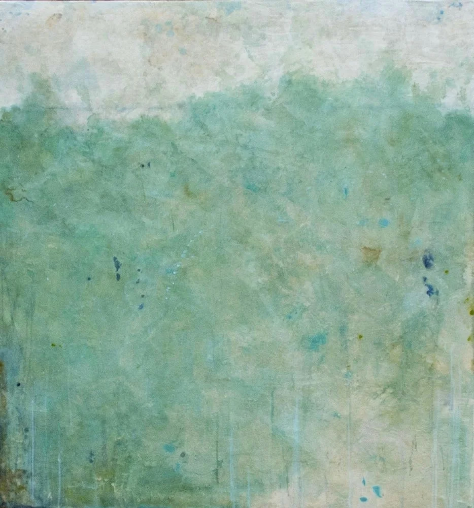 emerald sea mixed media / panel 48 x 46 x 2