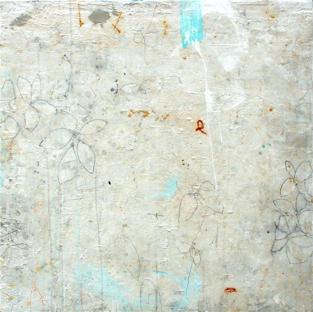 della francesca mixed media on panel 46 x 46 x 2