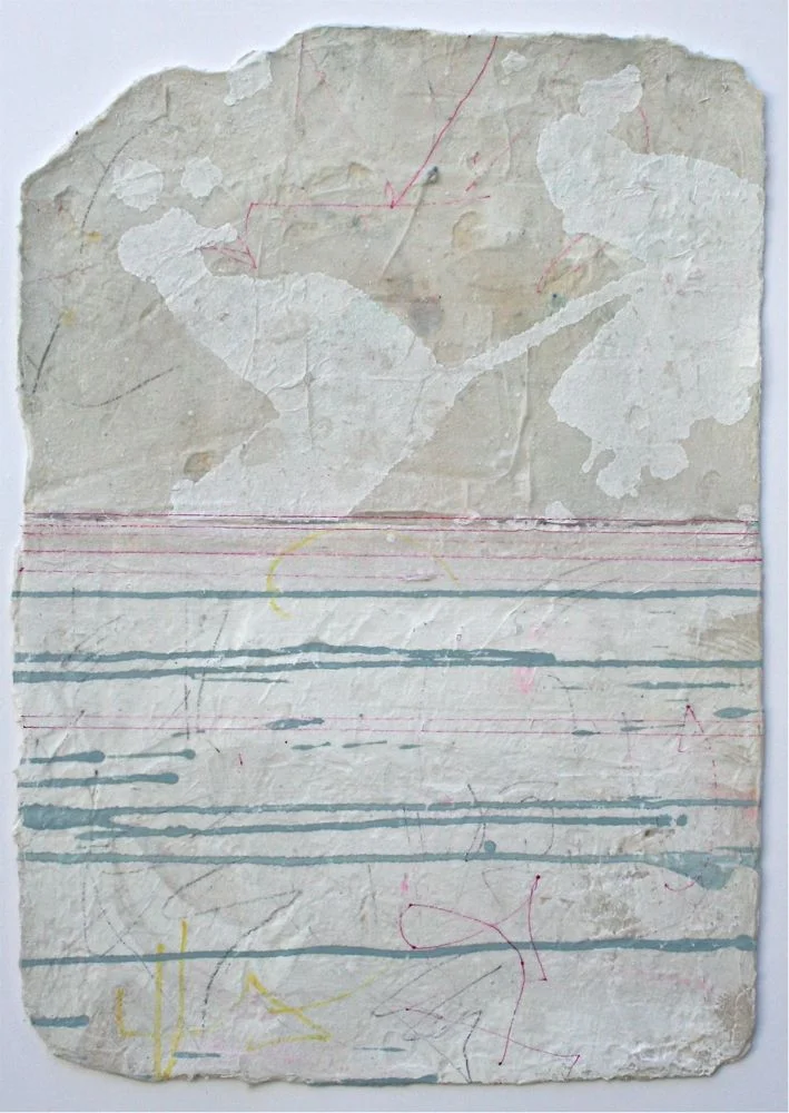 streaming mixed media / paper 18 x 12