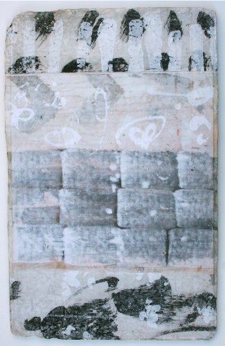 totem mixed media / paper / wood 36 x 24 x 1