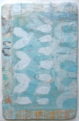 the planting mixed media / paper / wood 36 x 24 sold