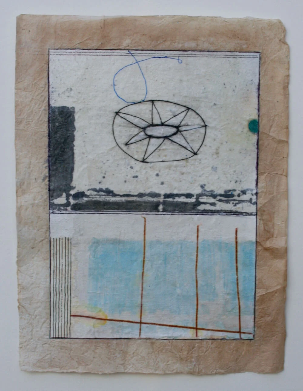 keys series 'the last buffalo' mixed media on lokta paper 12 x 9 sold . .