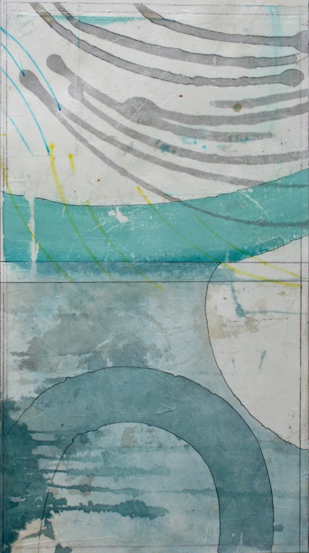 semi circle mixed media on paper 40 x 26 sold . .